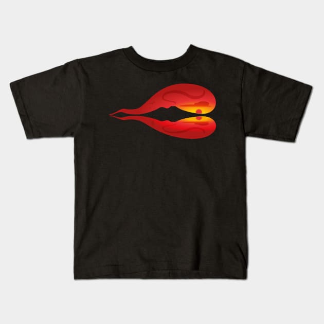 Vesuvius sunset Kids T-Shirt by Maxsomma